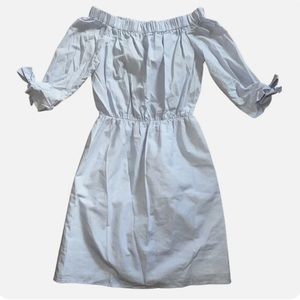 NEW H&M HM Off Shoulder Summer Dress Light Blue sz 2.